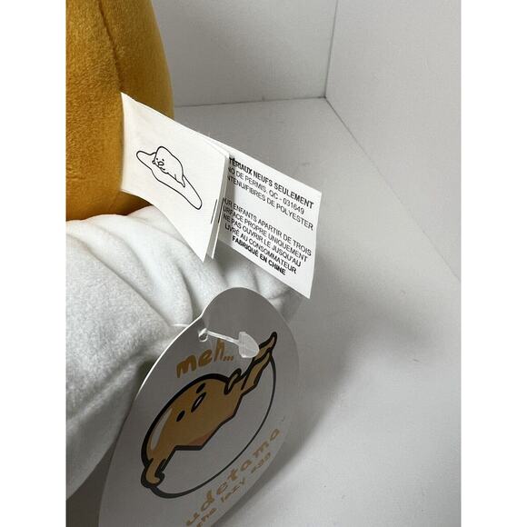 Fiesta Sanrio Gudetama Meh The Lazy Egg Plush Stuffed Animal 8” tall loop NWT - Picture 7 of 7